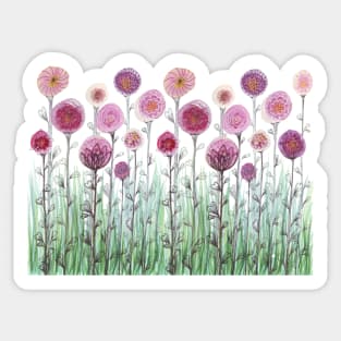 Abstract flower garden Watercolor artwork Sticker